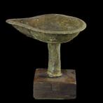 Laat-Romeins / Vroeg-Byzantijns Brons Zeldzame olie-lamp, Antiek en Kunst
