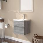 vidaXL Meuble lavabo avec bassin intégré Sonoma gris, Verzenden, Neuf