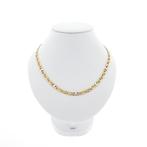 Bicolor gouden marineschakel ketting, Handtassen en Accessoires, Kettingen, Ophalen of Verzenden, Gebruikt, Overige kleuren, Goud