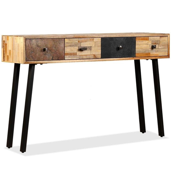 vidaXL Wandtafel 120x30x76 cm massief gerecycled teakhout, Huis en Inrichting, Tafels | Bijzettafels, Nieuw, Verzenden