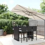 vidaXL Ensemble de bar de jardin 7 pcs avec coussins noir