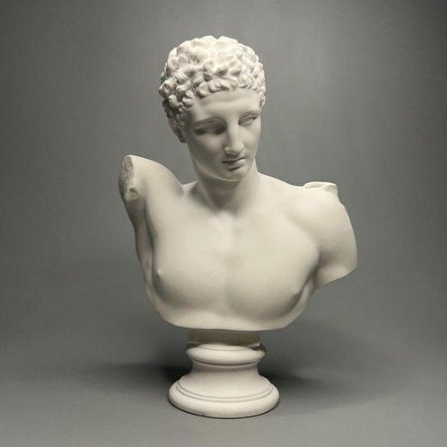 Statue, Hermes - 15 cm - Plâtre, Antiek en Kunst, Antiek | Keramiek en Aardewerk