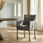 Leren eetkamerstoel More - Vintage Grey (grijs) - Poten, Bohemian, Industrieel, Modern, Scandinavisch, Nieuw, Leer, Ophalen of Verzenden