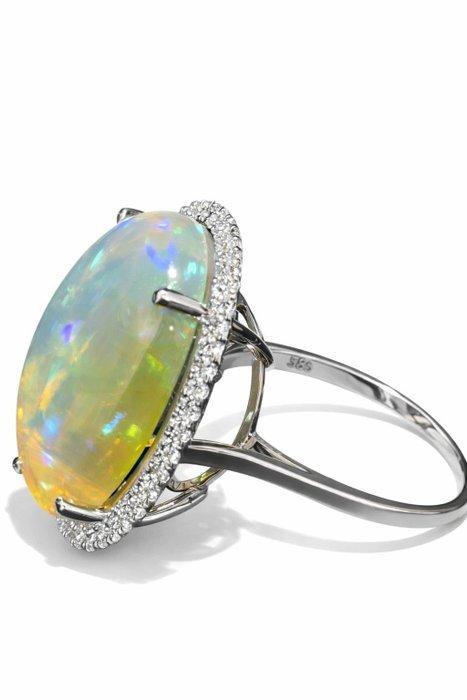 Zonder minimumprijs - Ring - 14 karaat Witgoud - 13.06ct., Bijoux, Sacs & Beauté, Bagues