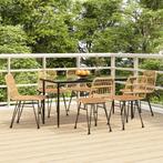 vidaXL 7-delige Tuinset poly rattan, Tuin en Terras, Verzenden, Nieuw, Tuinset