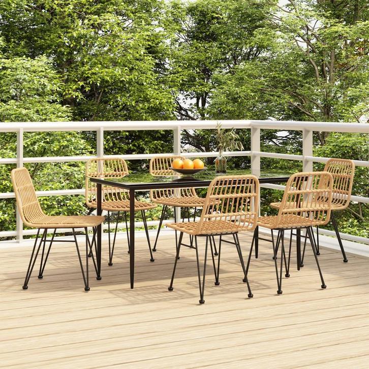 vidaXL 7-delige Tuinset poly rattan, Tuin en Terras, Tuinsets en Loungesets, Tuinset, Nieuw, Verzenden