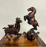 Chinese paarden - Brons - Eind 20e eeuw, Antiek en Kunst