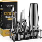 Strex Cocktail Set Zilver RVS 21 Delig (750ml) - Incl. NL, Huis en Inrichting, Keuken | Keukenbenodigdheden, Nieuw, Verzenden