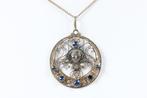 Halsketting - 14 karaat Geel goud Saffier - Diamant, Handtassen en Accessoires, Nieuw