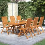 vidaXL 7-delige Tuinset massief acaciahout, Tuin en Terras, Tuinsets en Loungesets, Verzenden, Nieuw, Tuinset