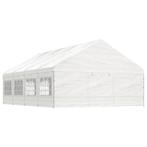 vidaXL Prieel met dak 8,92x5,88x3,75 m polyetheen wit, Tuin en Terras, Verzenden, Nieuw