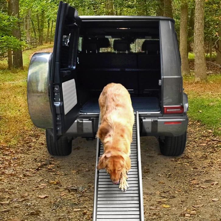 Loopplank hond - opvouwbaar - 155x40cm - 90kg - grijs, Dieren en Toebehoren, Honden-accessoires, Nieuw, Ophalen of Verzenden