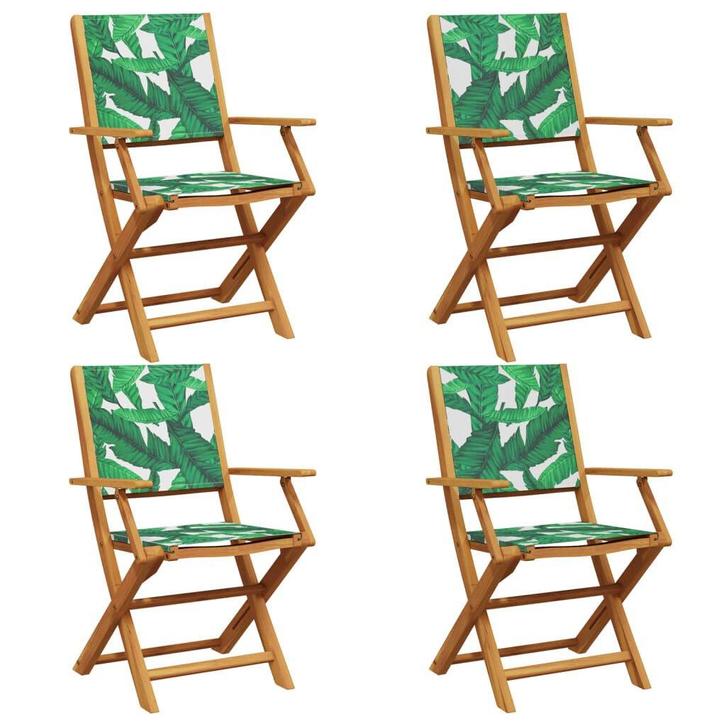 Inklapbare Tuinstoelen Groen Hout | 4 Stuks | OP = OP 65%, Tuin en Terras, Tuinstoelen, Inklapbaar, Nieuw, Hout, Verzenden