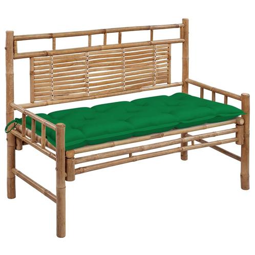 vidaXL Tuinbank met kussen 120 cm bamboe, Jardin & Terrasse, Ensembles de jardin, Envoi