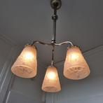 Muller Frères - Lustre - Bronze/cuivre nickelé. Plexiglas