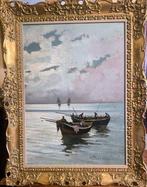 Giuseppe Piccinni (XIX) - Marina con barche e pescatori