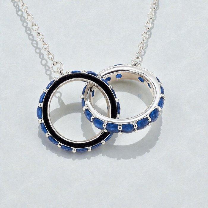 Zonder minimumprijs - Halsketting Verguld Saffier - 18kt, Handtassen en Accessoires, Kettingen