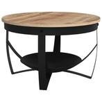 vidaXL Salontafel Ø 68x43 cm ruw mangohout, Huis en Inrichting, Tafels | Salontafels, Verzenden, Nieuw