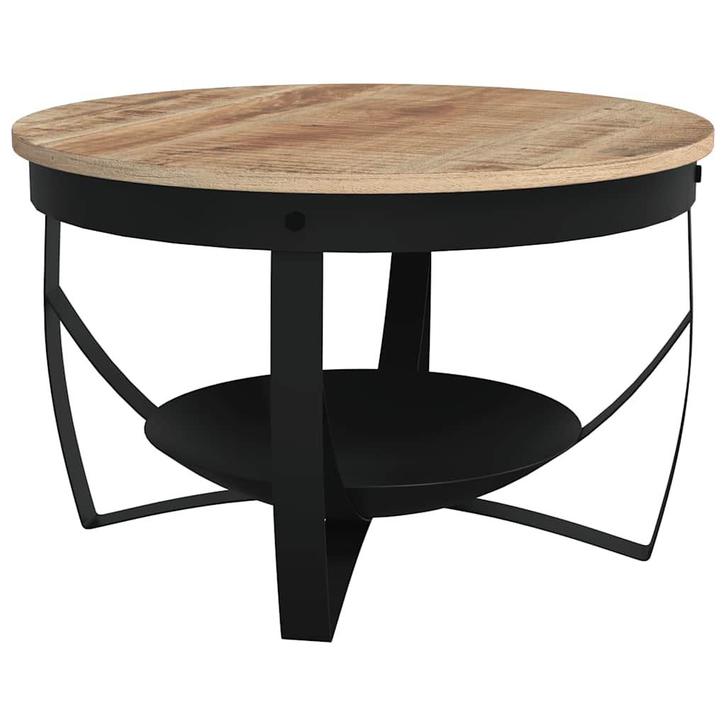 vidaXL Salontafel Ø 68x43 cm ruw mangohout, Huis en Inrichting, Tafels | Salontafels, Nieuw, Verzenden