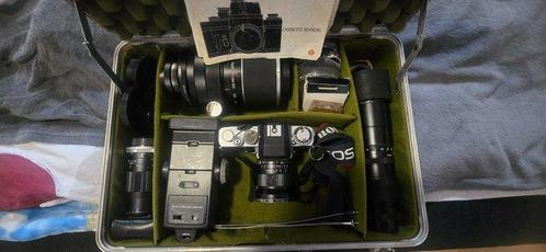 Minolta, Vivitar XE-5 z czterema obiektywami i wieloma, Audio, Tv en Foto, Fotocamera's Analoog