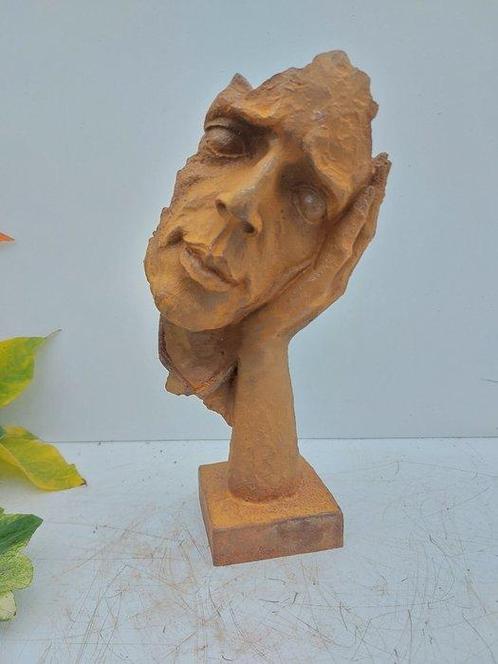 Beeld,  THE THINKING FACE  - 29 cm - Gietijzer, Antiek en Kunst, Kunst | Designobjecten