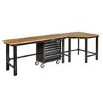 Werkbank hoekopstelling - Hoek werkbank 310 cm lang zwart, Doe-het-zelf en Bouw, Werkbanken, Ophalen of Verzenden, Nieuw