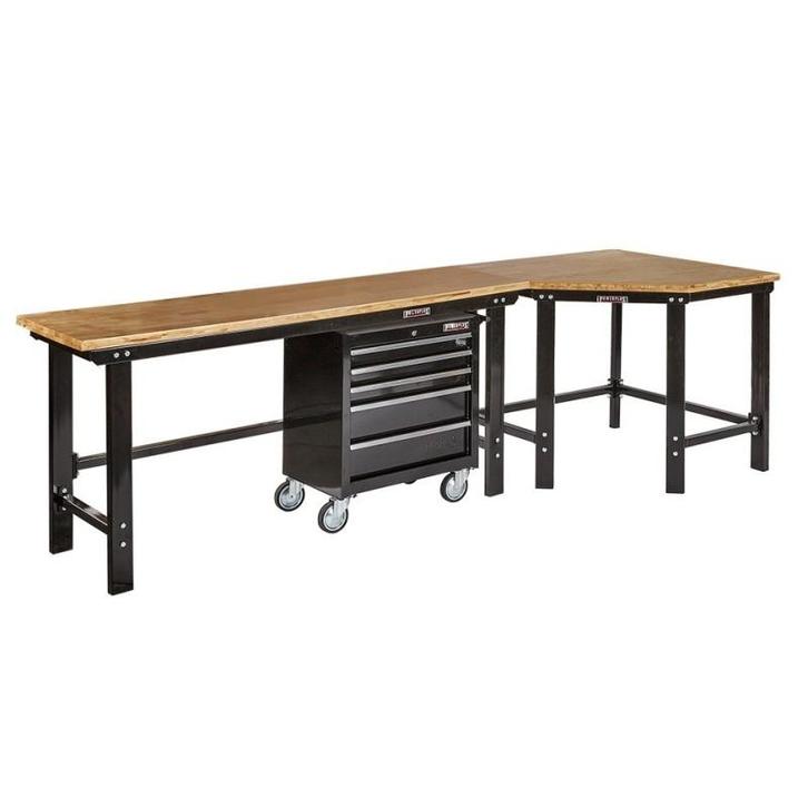 Werkbank hoekopstelling - Hoek werkbank 310 cm lang zwart, Doe-het-zelf en Bouw, Werkbanken, Ophalen of Verzenden