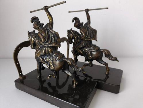 Boekensteunen (2) - Brons, Marmer - Athena, Antiek en Kunst, Curiosa en Brocante