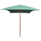 vidaXL Parasol met houten paal 200x300 cm groen, Verzenden, Nieuw