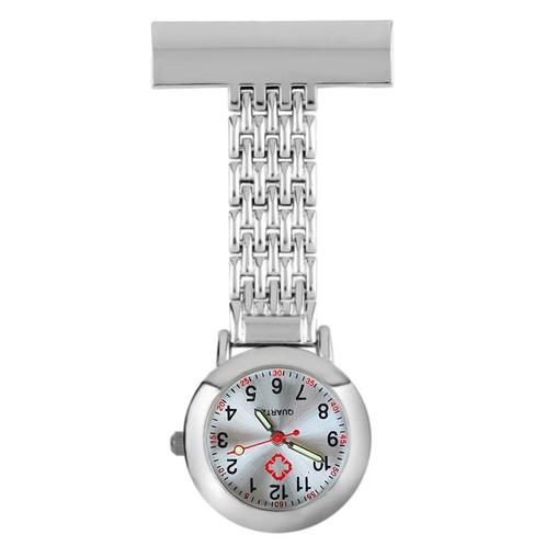 Fako® - Verpleegstershorloge - Metaal - Zilverkleurig, Handtassen en Accessoires, Horloges | Dames, Verzenden