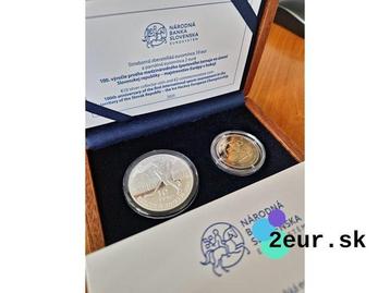 Slowakije. 2 Euro / 10 Euro 2025 Hockey Championship Proof, Postzegels en Munten