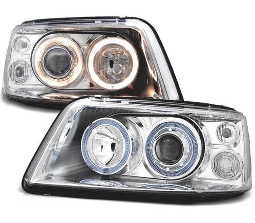 PHARES POUR VOLKSWAGEN VW T5 03-09 ANGEL EYES FOND CHROMÉ, Autos : Pièces & Accessoires, Éclairage, Envoi