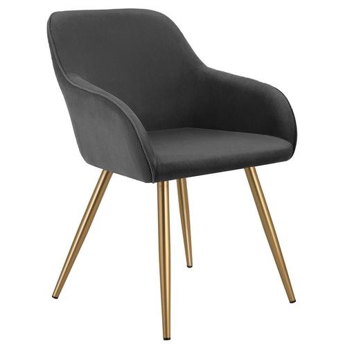 tectake Eetkamerstoel Marilyn, koordlook, gestoffeerd - antr, Huis en Inrichting, Stoelen, Verzenden