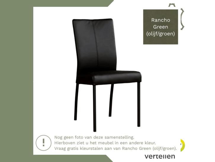 Leren eetkamerstoel Comfort - Rancho Green (olijf/groen) -, Huis en Inrichting, Stoelen, Overige kleuren, Eén, Nieuw, Leer, Ophalen of Verzenden
