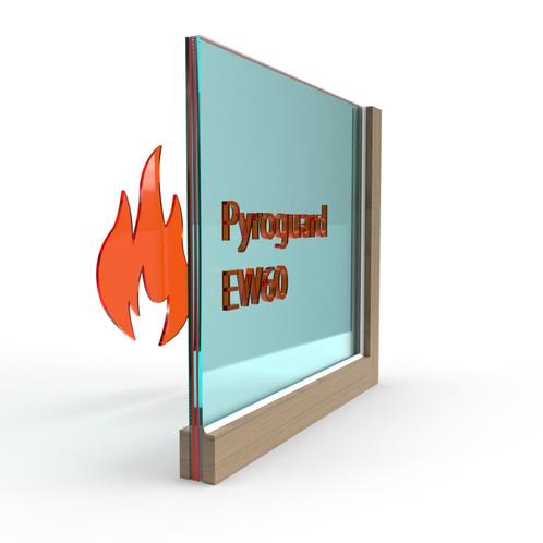 Enkel glas Pyroguard EW60 (houten constructie), Doe-het-zelf en Bouw, Hout en Planken, Nieuw, Verzenden