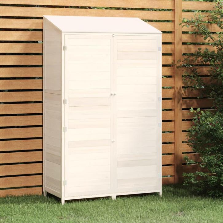 vidaXL Tuinschuur 102x52x174,5 cm massief vurenhout wit, Tuin en Terras, Tuinhuizen, Nieuw, Verzenden