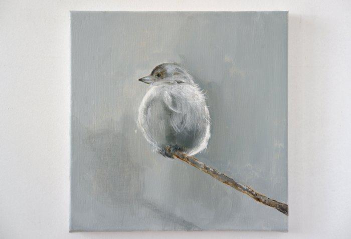 Matthieu van Riel - Bird. Grey, Antiek en Kunst, Kunst | Schilderijen | Modern
