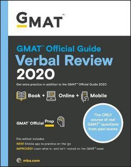 GMAT Official Guide 2020 Verbal Review 9781119576112, Livres, Livres Autre, Envoi