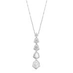 Ketting met hanger - 18 karaat Witgoud Diamant (Natuurlijk)