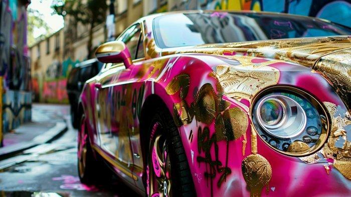 Dine Chanima (XX-XXI) - (XXL) Giant Pop Art Golden Wheels, Antiek en Kunst, Kunst | Designobjecten