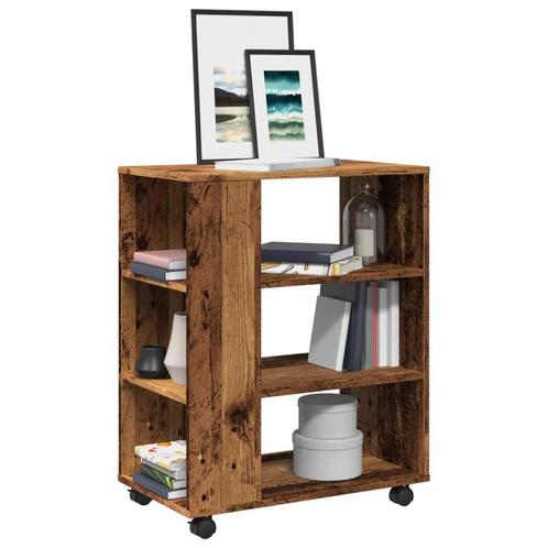 vidaXL Rolkast 60x35x75 cm bewerkt hout oud houtkleurig, Huis en Inrichting, Kasten | Overige, Nieuw, Verzenden