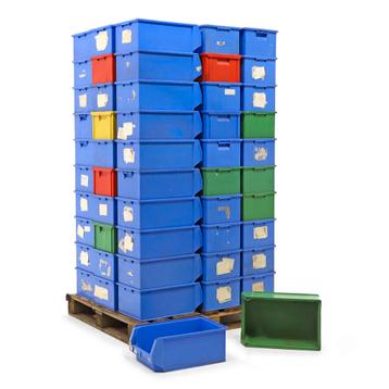 Gebruikte Magazijnbak kunststof palletaanbieding stapelbaar, Ophalen of Verzenden, Gebruikt
