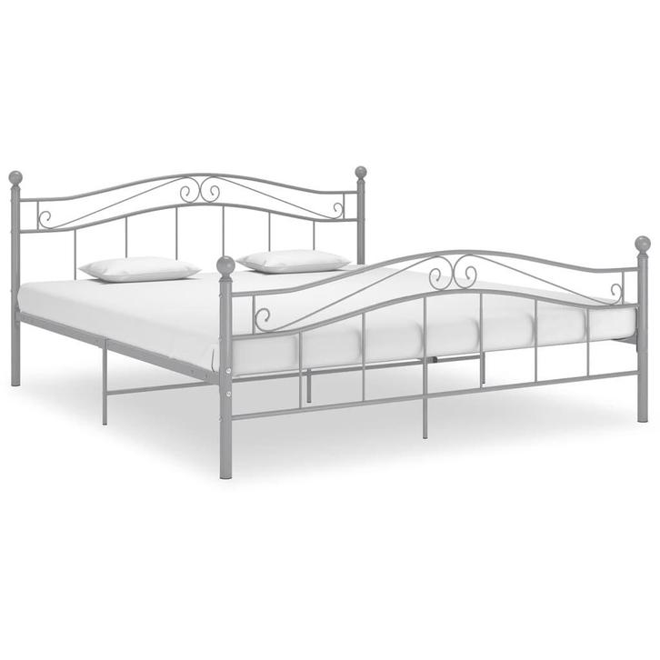 Bedframe Metaal Grijs 160x200 | Retour Deal | 42% Korting, Huis en Inrichting, Slaapkamer | Bedden, 160 cm, 200 cm, Grijs, Nieuw