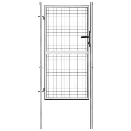 vidaXL Tuinpoort gegalvaniseerd staal 105x150 cm zilver, Tuin en Terras, Tuinpoorten, Nieuw, Verzenden