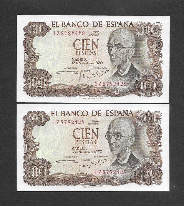 Spanje. - 4 Banknotes - various dates (Zonder minimumprijs), Postzegels en Munten, Bankbiljetten | Europa | Niet-Eurobiljetten