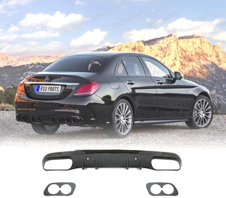 Diffuseur Pour Mercedes W205 Berline Amg 14- Look C43 Noir, Auto-onderdelen, Carrosserie, Verzenden