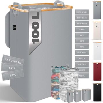 Wasmand - Met deksel - 100 Liter - Grijs - KESSER® beschikbaar voor biedingen