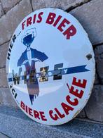 Emaille bord - WIEZE Bier emaillebord XL 50 cm Reklamesbord, Antiquités & Art, Antiquités | Assiettes décoratives & Carrelages