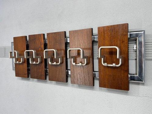 Kapstok - Hout, Staal - Vintage wand kapstok, Antiek en Kunst, Kunst | Designobjecten