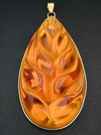 René Lalique - “Heliconia” - Kristal, verguld - Hanger, Antiek en Kunst, Antiek | Glaswerk en Kristal